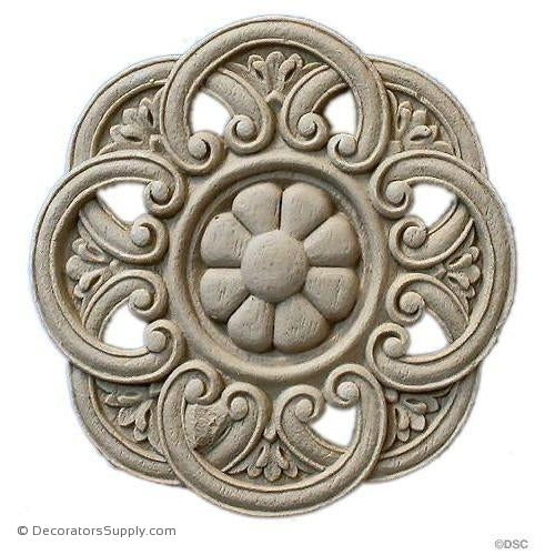 Rosette - Circle 3 7/8 Diameter-woodwork-furniture-ornaments-Decorators Supply
