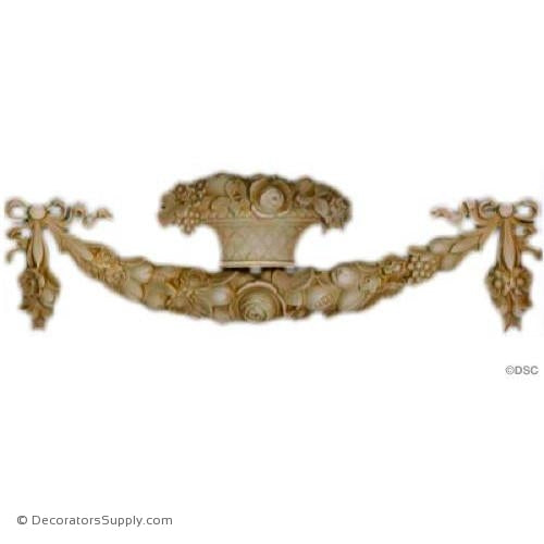 Swag-Louis XVI 5H X 16 1/4W - 1/2Relief-applique-onlay-for-furniture-woodwork-Decorators Supply