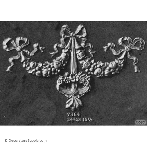 Swag-Louis XVI 15 1/4H X 24 3/4W - 5/8Relief-applique-onlay-for-furniture-woodwork-Decorators Supply