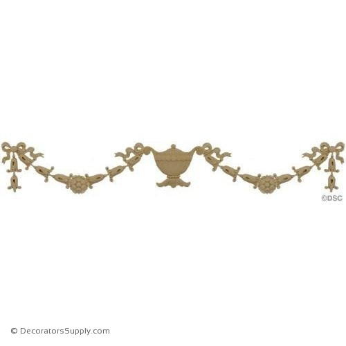 Swag-Colonial 3 3/4H X 26 3/4W - 1/4Relief-applique-onlay-for-furniture-woodwork-Decorators Supply