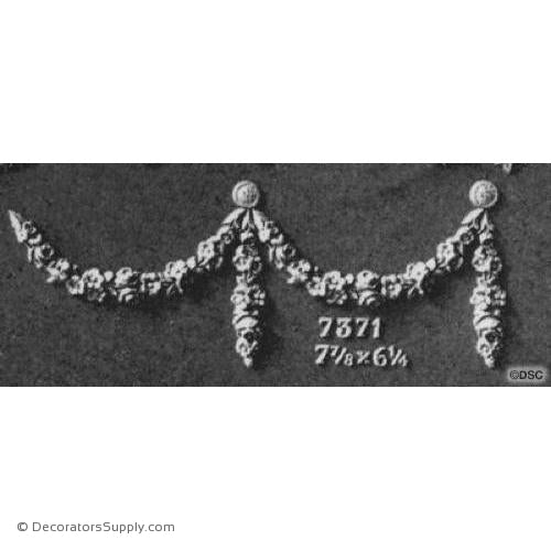 Swag-Louis XVI 6 1/4H X 7 7/8W - 3/8Relief-applique-onlay-for-furniture-woodwork-Decorators Supply