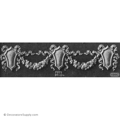 Swag-Italian 8 1/4H X 37W - 3/8Relief-applique-onlay-for-furniture-woodwork-Decorators Supply