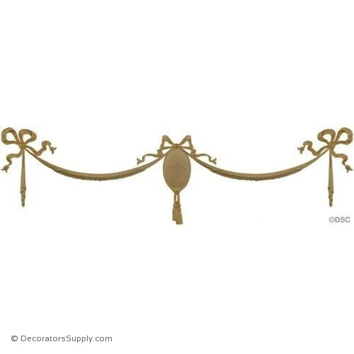 Swag w/Figure-Adams 12 1/4H X 45 3/4W - 3/8Relief-applique-onlay-for-furniture-woodwork-Decorators Supply