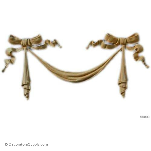 Swag-Colonial 6 5/8H X 13 5/8W - 5/8Relief-applique-onlay-for-furniture-woodwork-Decorators Supply