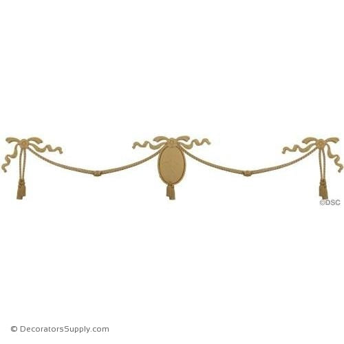 Swag w/Figure-Adams 9 1/2H X 49 1/2W - 3/8Relief-applique-onlay-for-furniture-woodwork-Decorators Supply