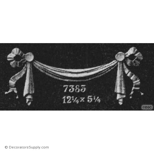 Swag-Colonial 5 1/4H X 12 1/4W - 3/8Relief-applique-onlay-for-furniture-woodwork-Decorators Supply