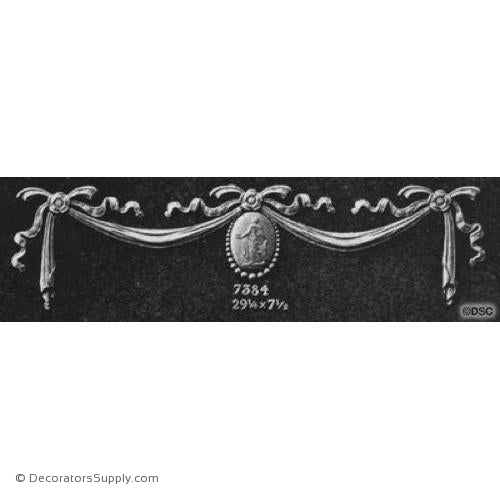 Swag w/Figure-Adams 7 1/2H X 29 1/4W - 3/8Relief-applique-onlay-for-furniture-woodwork-Decorators Supply