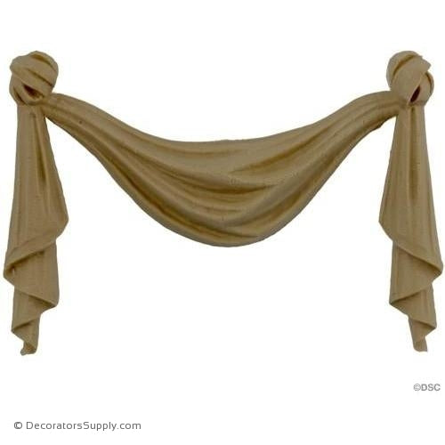 Swag-Colonial 3 5/8H X 4 3/4W - 3/8Relief-applique-onlay-for-furniture-woodwork-Decorators Supply