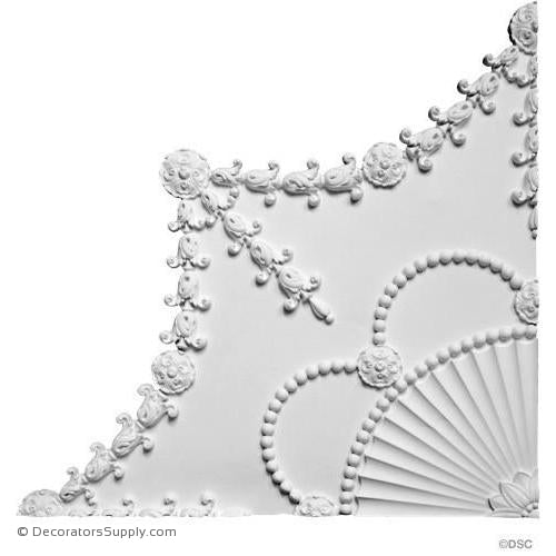 Plaster Medallion-83 1/2 " Dia X 1 1/2" R -Made in 4 quarter-ceiling-ornament-Decorators Supply