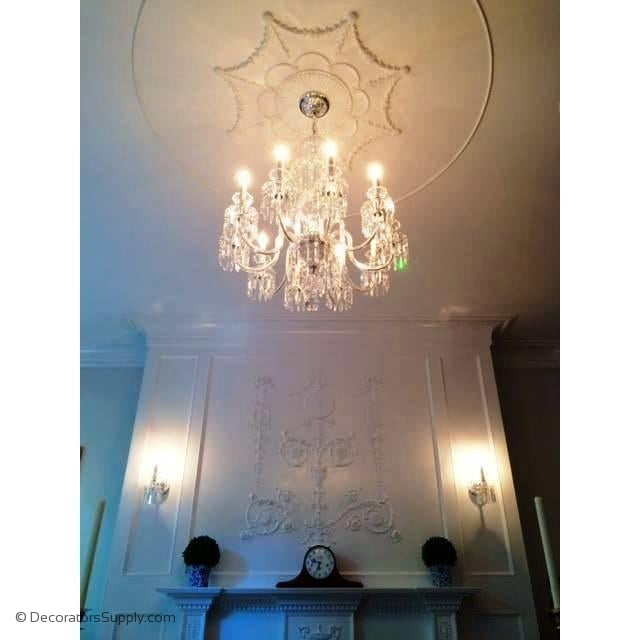 Plaster Centerpiece Empire - 35" Diameter X 3/4" Relief