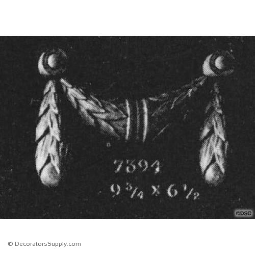 Swag-Louis XVI 6 1/2H X 9 3/4W - 5/8Relief-applique-onlay-for-furniture-woodwork-Decorators Supply