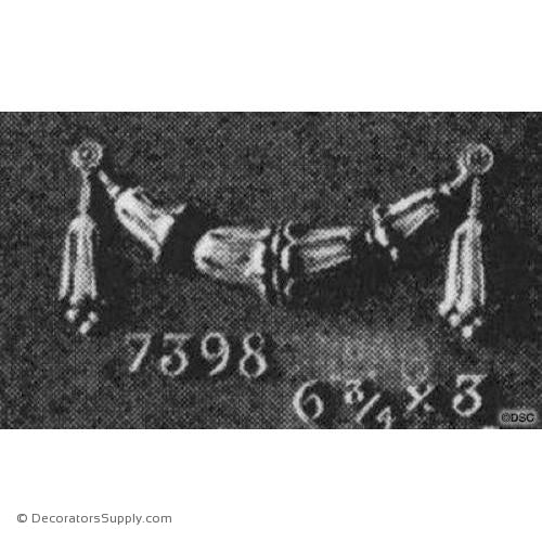 Swag-Classic 3H X 6 3/4W - 7/16Relief-applique-onlay-for-furniture-woodwork-Decorators Supply