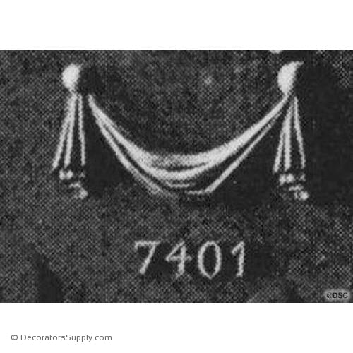 Swag-Louis XVI 2 1/2H X 4 3/4W - 3/8Relief-applique-onlay-for-furniture-woodwork-Decorators Supply