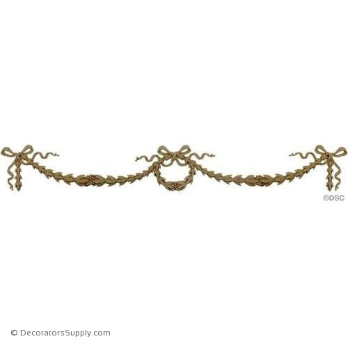 Swag-Empire 6 3/4H X 44 1/2W - 3/8Relief-applique-onlay-for-furniture-woodwork-Decorators Supply