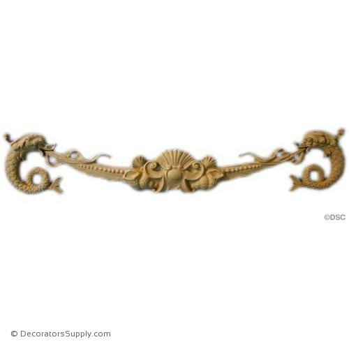 Swag - Fish & Shell - Spanish 3 3/4H X 20 3/4W - 1/2Relief-applique-onlay-for-furniture-woodwork-Decorators Supply