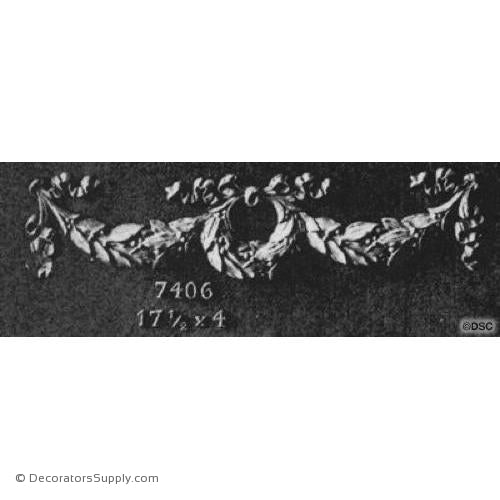 Swag-Louis XVI 4H X 17 1/2W - 3/8Relief-applique-onlay-for-furniture-woodwork-Decorators Supply