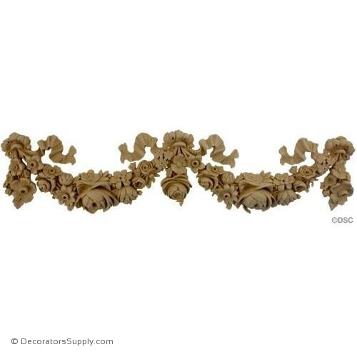 Swag-Louis XVI 5 1/2H X 24W - 1/2Relief-applique-onlay-for-furniture-woodwork-Decorators Supply