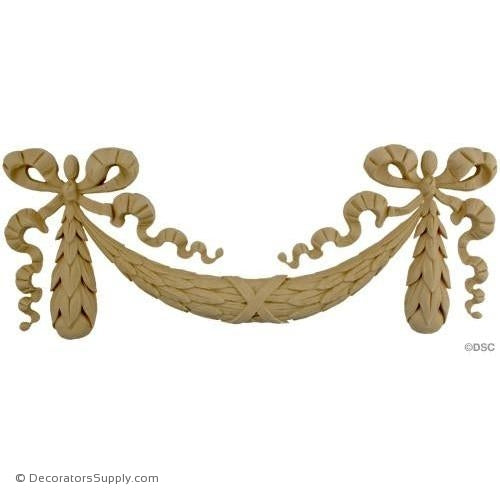 Swag-Louis XVI 8H X 20W - 3/4Relief-applique-onlay-for-furniture-woodwork-Decorators Supply