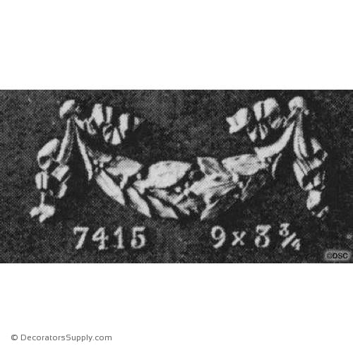 Swag-Louis XVI 3 3/4H X 9W - 7/16Relief-applique-onlay-for-furniture-woodwork-Decorators Supply