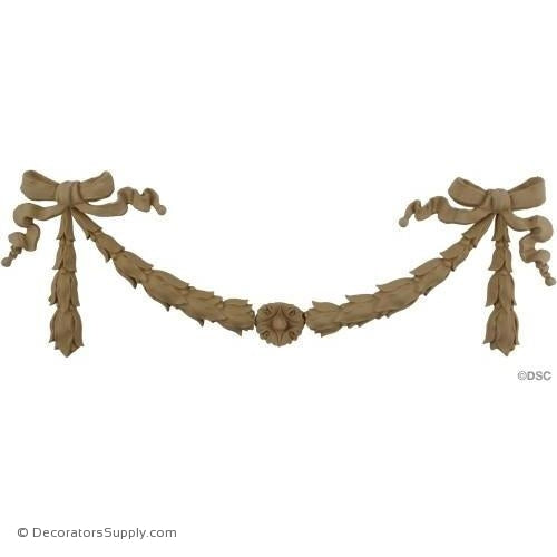 Swag-Louis XVI 6 1/2H X 19 3/4W - 9/16Relief-applique-onlay-for-furniture-woodwork-Decorators Supply