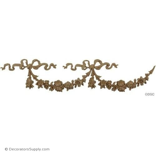 Swag-Mod. Ren. 3 1/2H X 6W - 3/8Relief-applique-onlay-for-furniture-woodwork-Decorators Supply