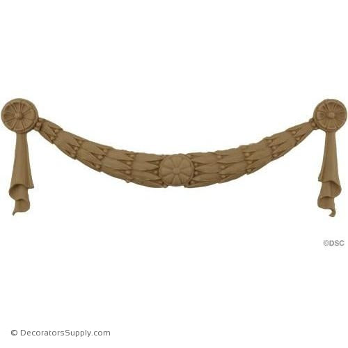 Swag-Colonial 4 1/4H X 10 3/4W - 3/8Relief-applique-onlay-for-furniture-woodwork-Decorators Supply