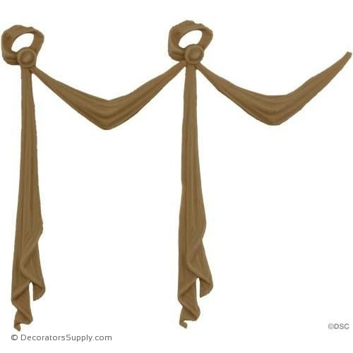 Swag-Colonial 5 3/4H X 3 1/4W - 3/16Relief-applique-onlay-for-furniture-woodwork-Decorators Supply