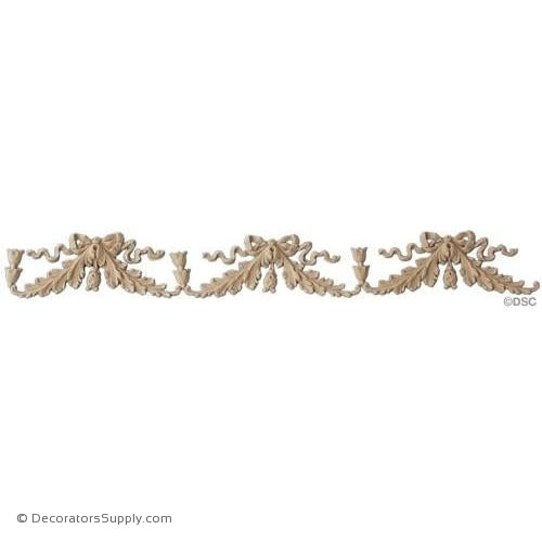 Swag-Colonial 1 1/2H X 4 1/8W - 3/16Relief-applique-onlay-for-furniture-woodwork-Decorators Supply