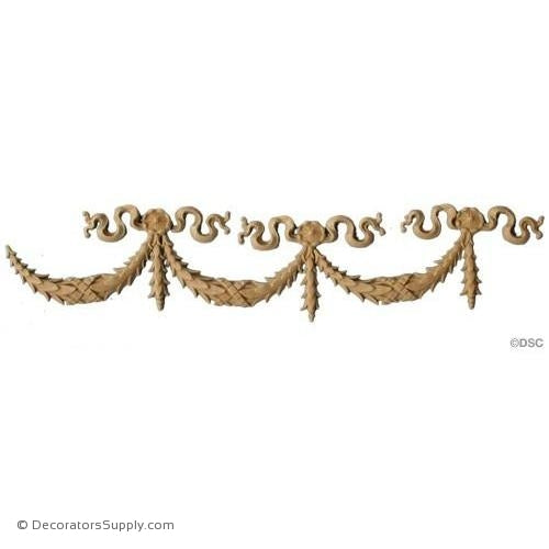 Swag-Colonial 2 1/2H X 3 1/2W - 1/4Relief-applique-onlay-for-furniture-woodwork-Decorators Supply