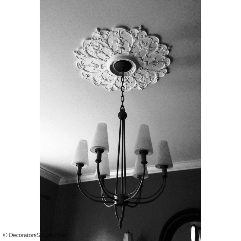 Plaster Medallion--Louis XVI--29" Dia X 1 7/8" Rel - 4" Hole
