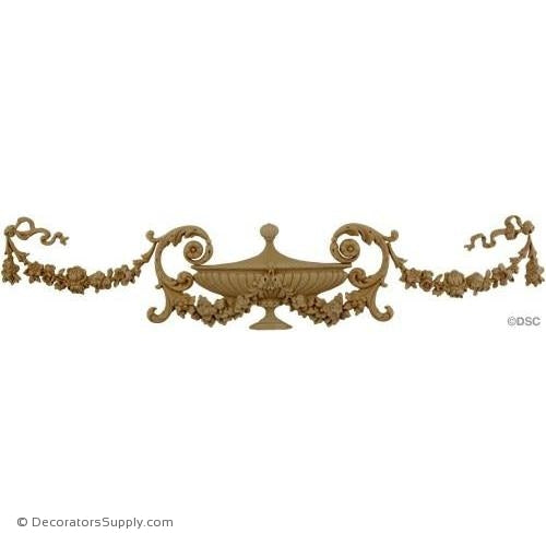 Swag-Colonial 4 1/2H X 21W - 3/4Relief-applique-onlay-for-furniture-woodwork-Decorators Supply