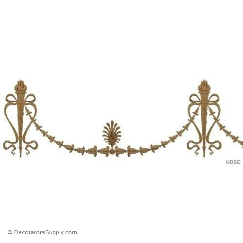 Swag-Empire 10 1/2H X 17W - 3/8Relief-applique-onlay-for-furniture-woodwork-Decorators Supply