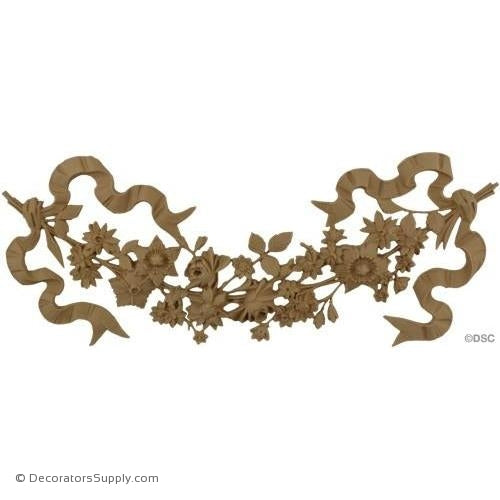 Swag-Ital. Ren. 6 3/4H X 16W - 1/2Relief-applique-onlay-for-furniture-woodwork-Decorators Supply