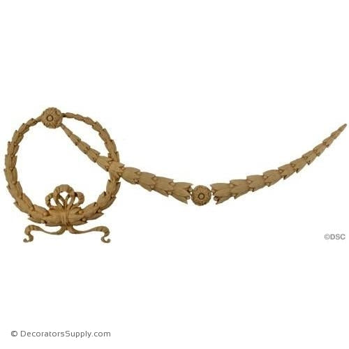 Swag-Empire 8 3/8H X 14W - 1/2Relief-applique-onlay-for-furniture-woodwork-Decorators Supply