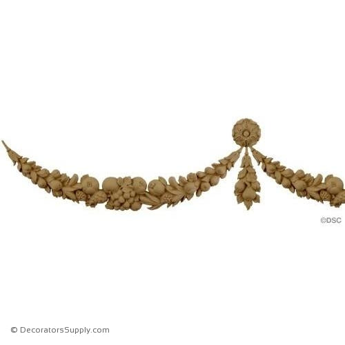 Swag-Roman 8 1/2H X 20W - 3/4Relief-applique-onlay-for-furniture-woodwork-Decorators Supply