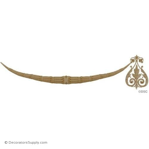 Swag-Empire 12 1/4H X 42W - 1/2Relief-applique-onlay-for-furniture-woodwork-Decorators Supply