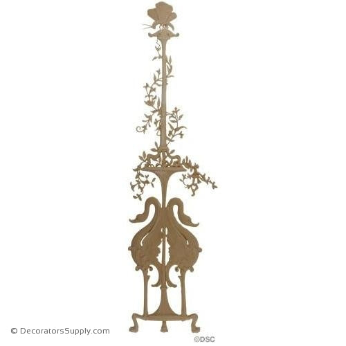 Vertical Design Swans-Empire 40 1/4H X 9 1/2W - 3/8Relief-vertical-design-woodwork-furniture-Decorators Supply