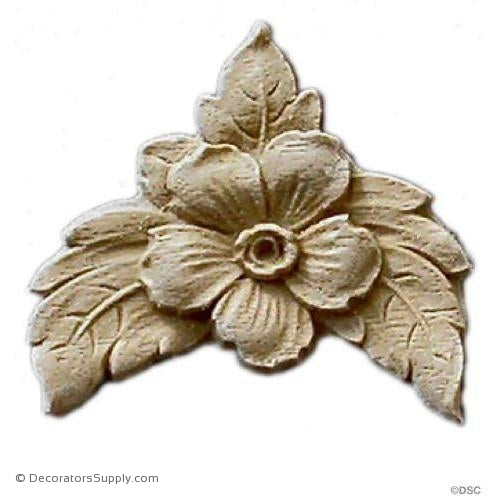 Small Flower with Leaves 1 7/8 High X 1 1/2 Wide-woodwork-furniture-ornaments-Decorators Supply