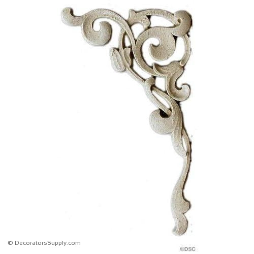 Moorish Spandrel - Right - 5 1/4H X 3W - 1/8Relief-appliques-for-woodwork-furniture-Decorators Supply