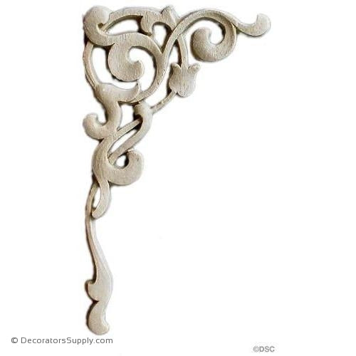 Moorish Spandrel - Left - 5 1/4H X 3W - 1/8Relief-appliques-for-woodwork-furniture-Decorators Supply