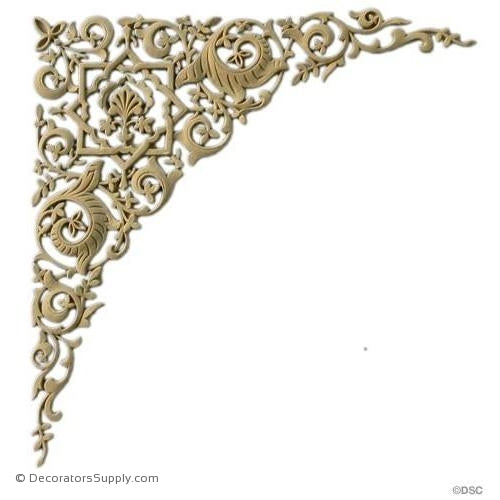 Spandrel - Moorish 9 3/4H X 9 5/8W - 3/16Relief-appliques-for-woodwork-furniture-Decorators Supply