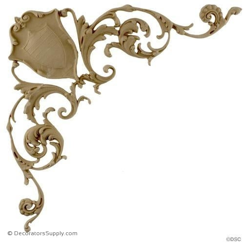 Shield Spandrel -Ital. Ren. 10 3/4H X 10 3/4W - 3/8Rel-appliques-for-woodwork-furniture-Decorators Supply