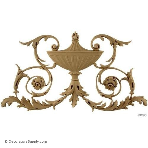 Basket with Scrolls-French Ren. 6 5/8H X 11 3/4W - 3/8Rlf-ornaments-for-furniture-woodwork-Decorators Supply