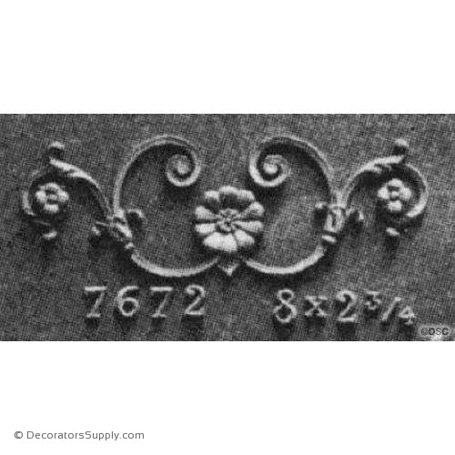 Floral Vine Design - French Ren. 2 3/4H X 8W - 1/4Relief-ornaments-furniture-woodwork-Decorators Supply