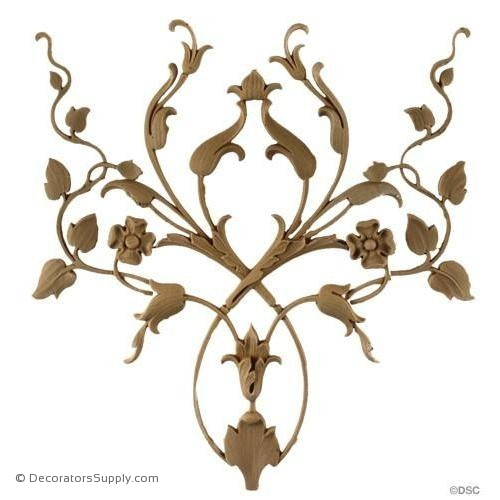 Floral Vine Design - Ger. Ren. 10H X 10W - 1/4Relief-ornaments-furniture-woodwork-Decorators Supply