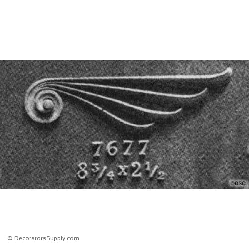 Scroll Wing - Greek 2 1/2H X 8 3/4W - 3/8Relief-ornaments-furniture-woodwork-Decorators Supply