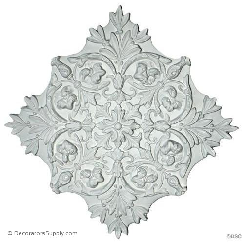 Plaster Centerpiece Louis XIV - 30" on diagonal x 1" Relief-ceiling-ornament-Decorators Supply