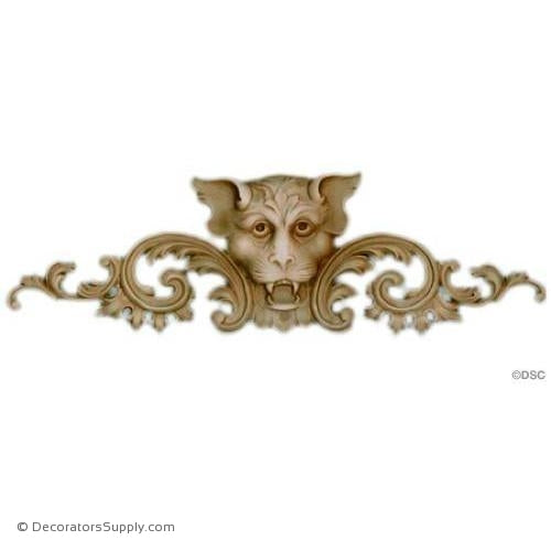 Gargoyle Cartouche - Louis XV 5H X 15 5/8W - 5/8Relief-Decorators Supply