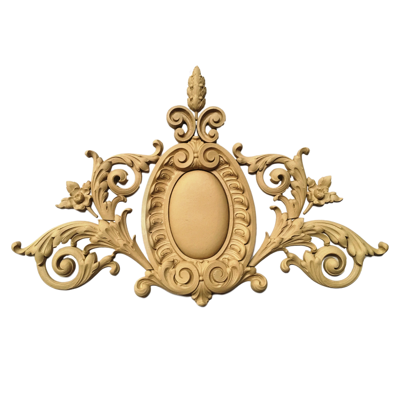 Cartouche French Renaissance 37" Wide x 24" H - Offered In Stain & Paint Versions