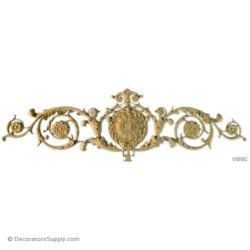 Cartouche-Ren. 15H X 48 1/2W - 1/2Relief-appliques-for-woodwork-furniture-Decorators Supply